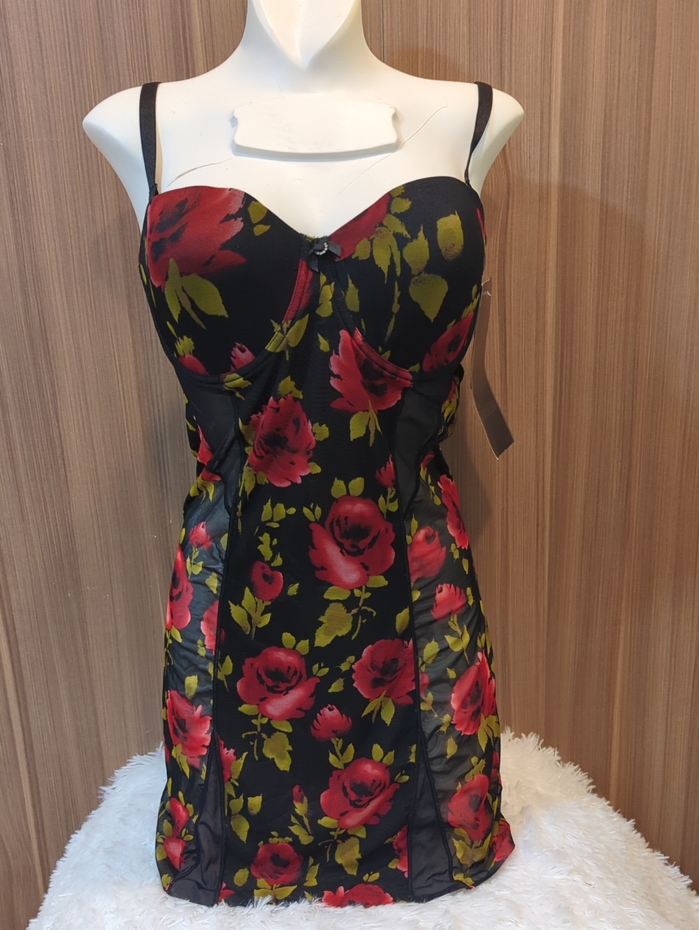 Iridescent Brand NWT  Rose Floral Multi-Way Bra Slip Dres